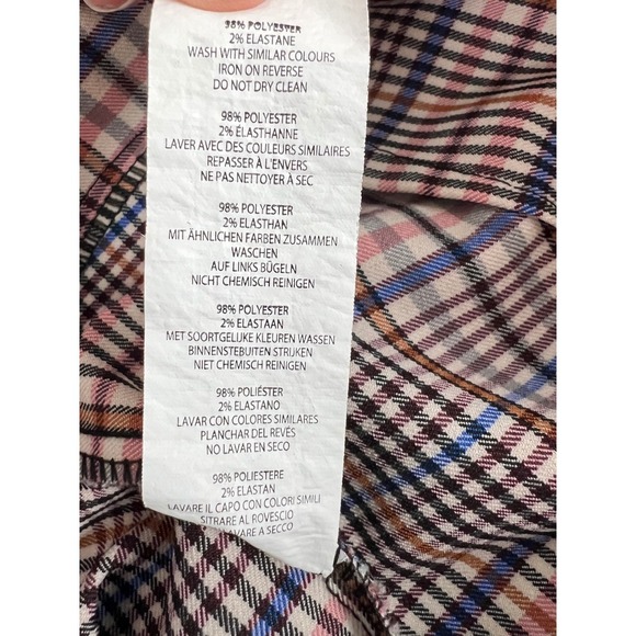 Nasty Gal Plaid Paper Bag Waist Pants with  Belt High Rise Casual Pants  Size 4 - Picture 8 of 8